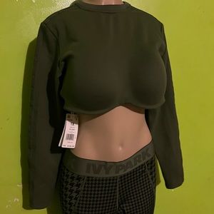 WMNS Adidas Ivy Park Long Sleeve Crop Top (Plus Size)